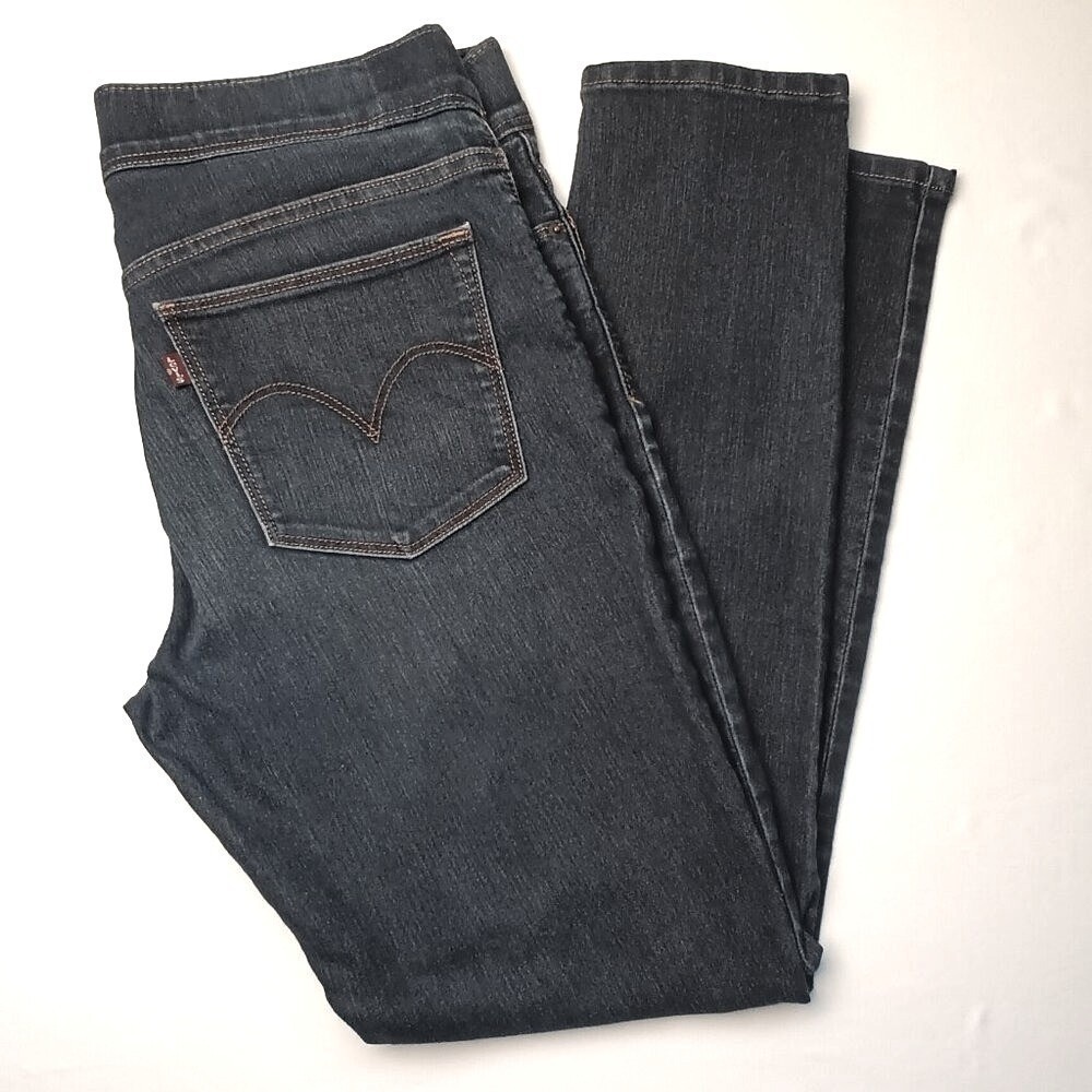 Levis Womens Pull On Mid Rise Skinny Legging Jeans Size 28/6 Dark Indigo Wash